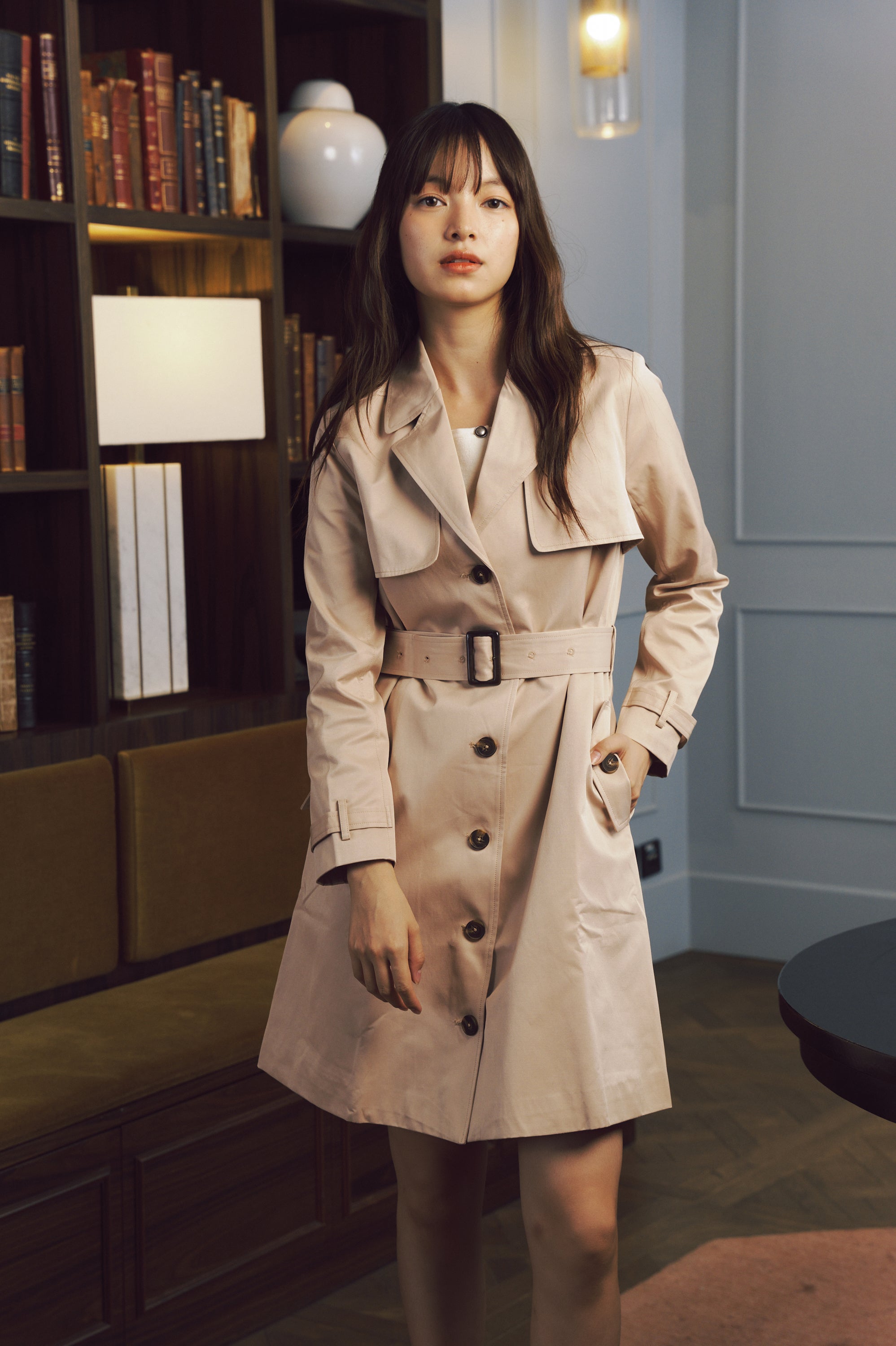 ジャケット・アウター sheer dress trench coat - beige Elizabeth Beige Trench Jacket – MyAleshia