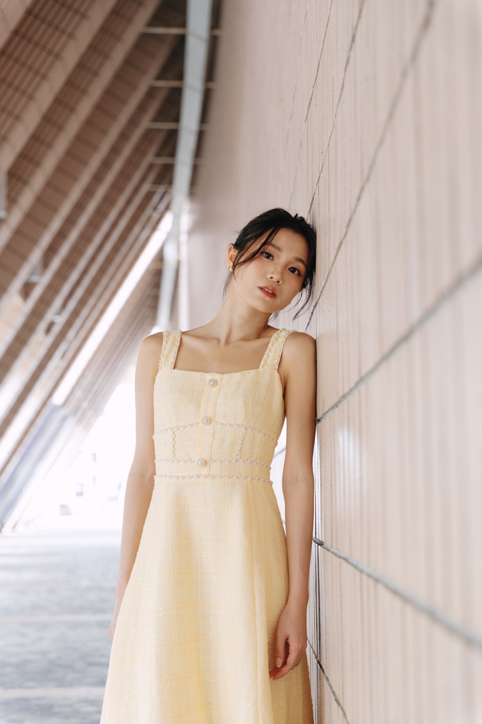 IT MICHAA [イミシャ] Detachable Ribbon Tweed Dress Designer fashion, Seoul-fully created | W Concept